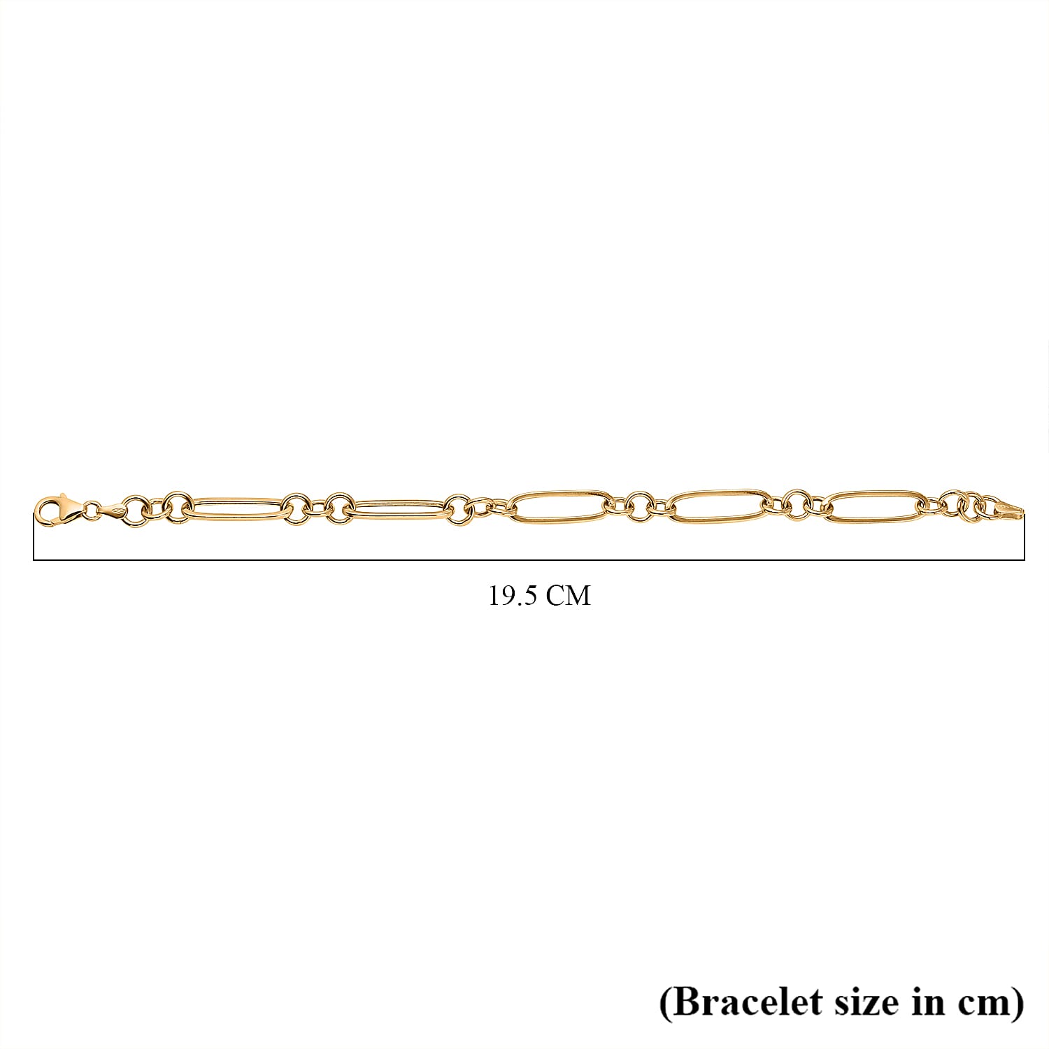 Hatton Garden Close Out Deal - 9K Yellow Gold Figaro Paperclip Bracelet (Size - 7.5) 3.20 gms 7712138 4