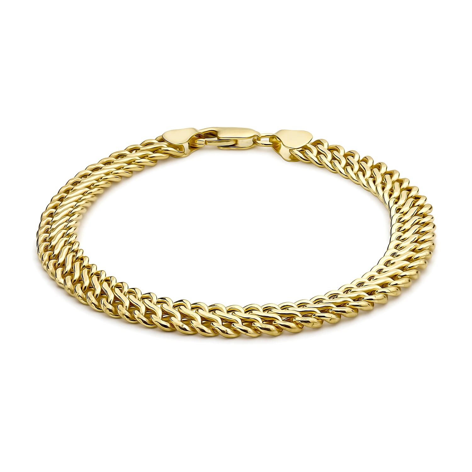 9K Yellow Gold Figure Hollow Curb Bracelet 7 Inch 8894662 0