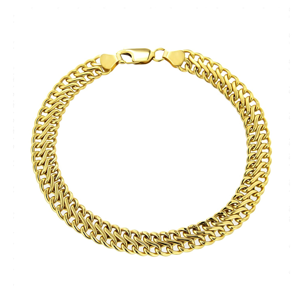 9K Yellow Gold Figure Hollow Curb Bracelet 7 Inch 8894662 1