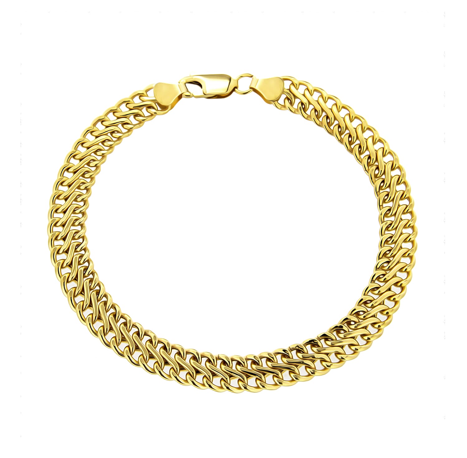 9K Yellow Gold Figure Hollow Curb Bracelet 7 Inch 8894662 1