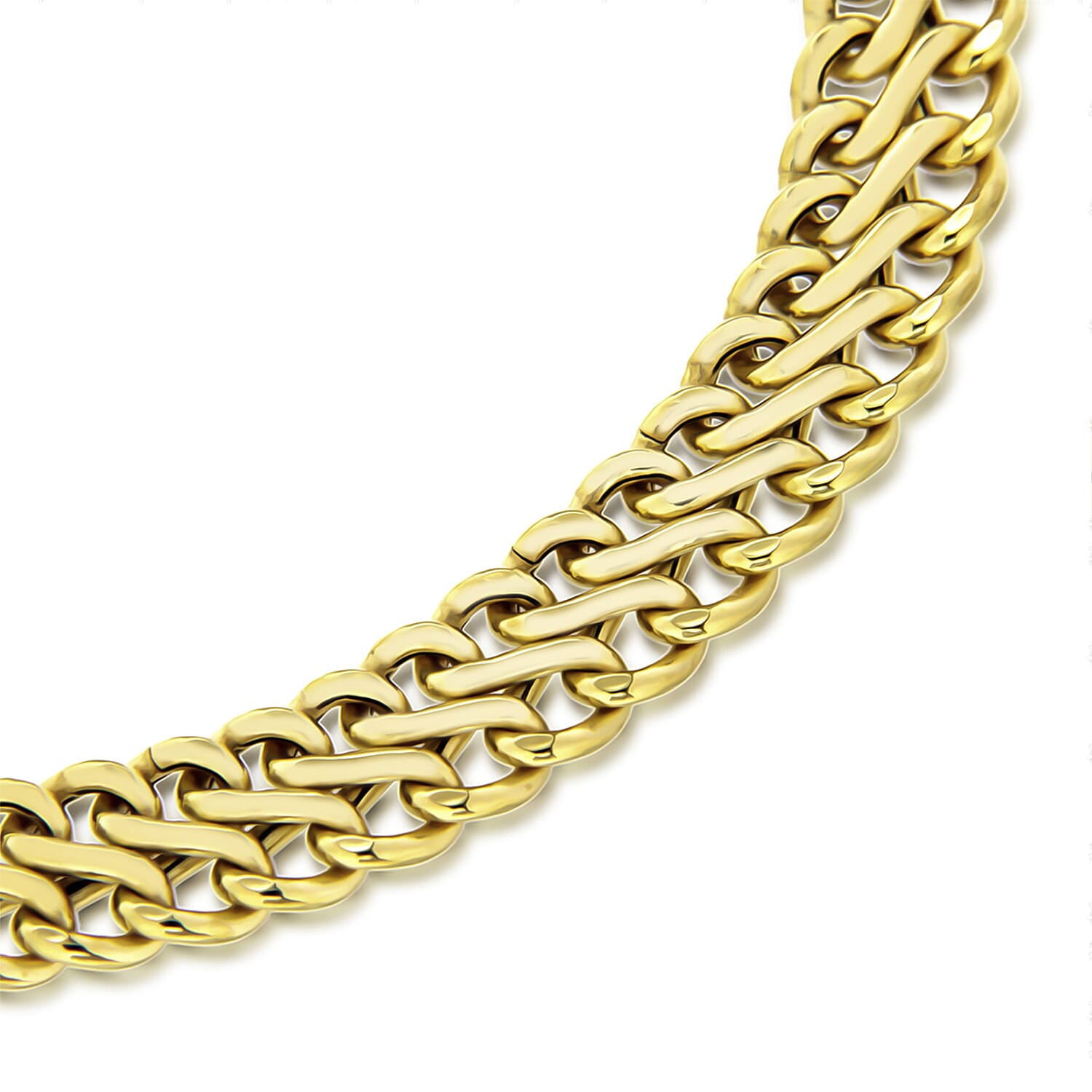 9K Yellow Gold Figure Hollow Curb Bracelet 7 Inch 8894662 2