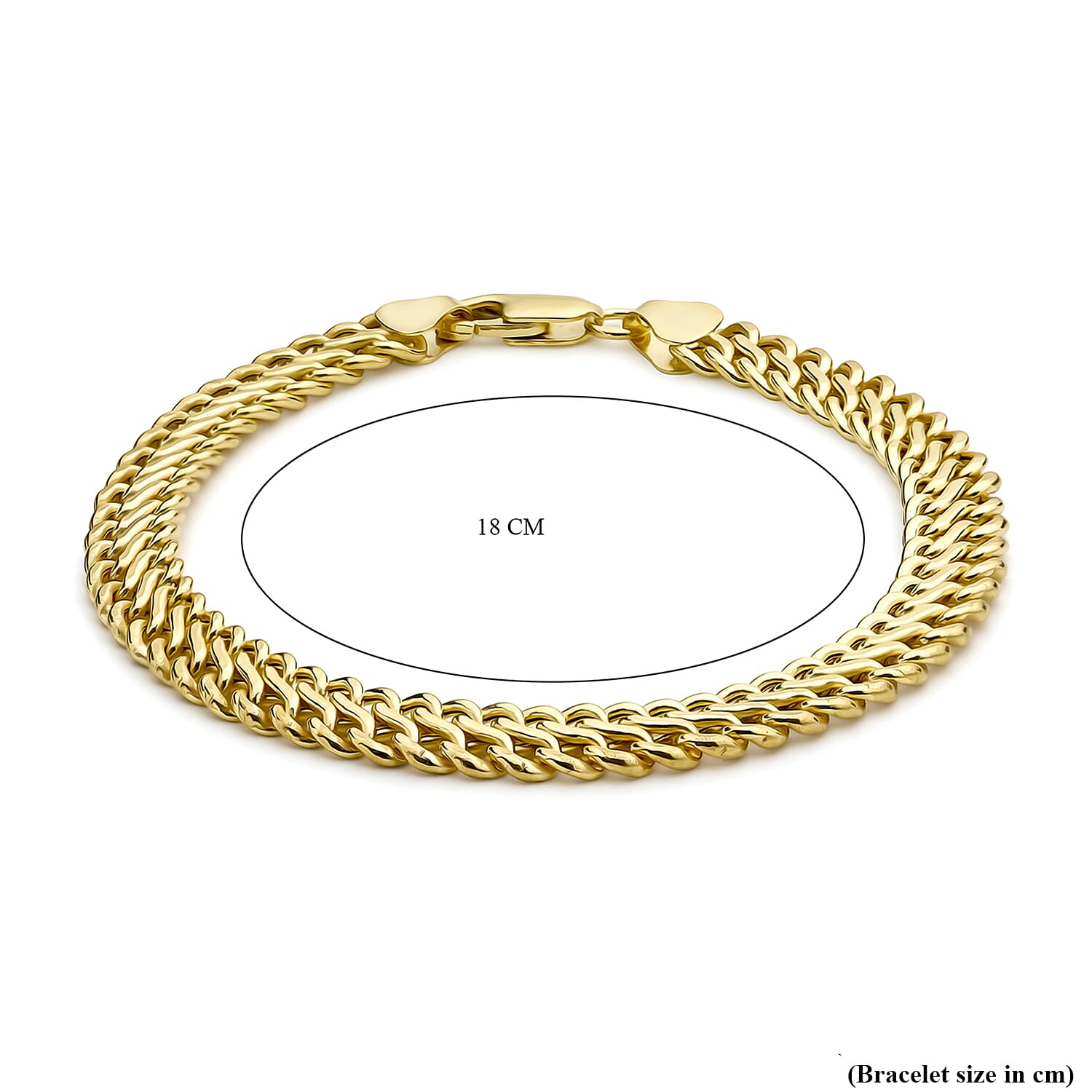 9K Yellow Gold Figure Hollow Curb Bracelet 7 Inch 8894662 4
