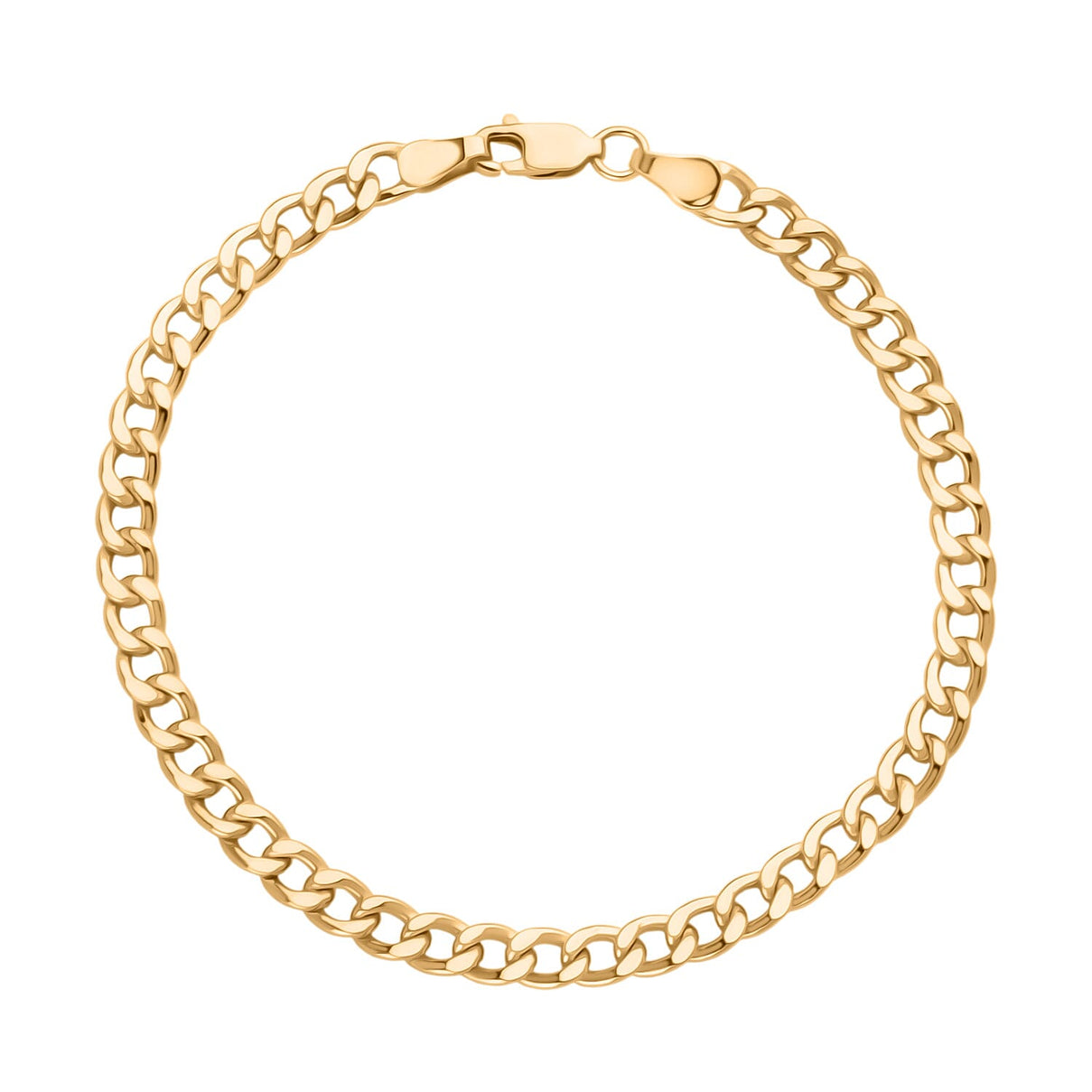 9K Yellow Gold 4.6MM Flat Curb Bracelet with Lobster Clasp 7.5 Inch 8416856 0