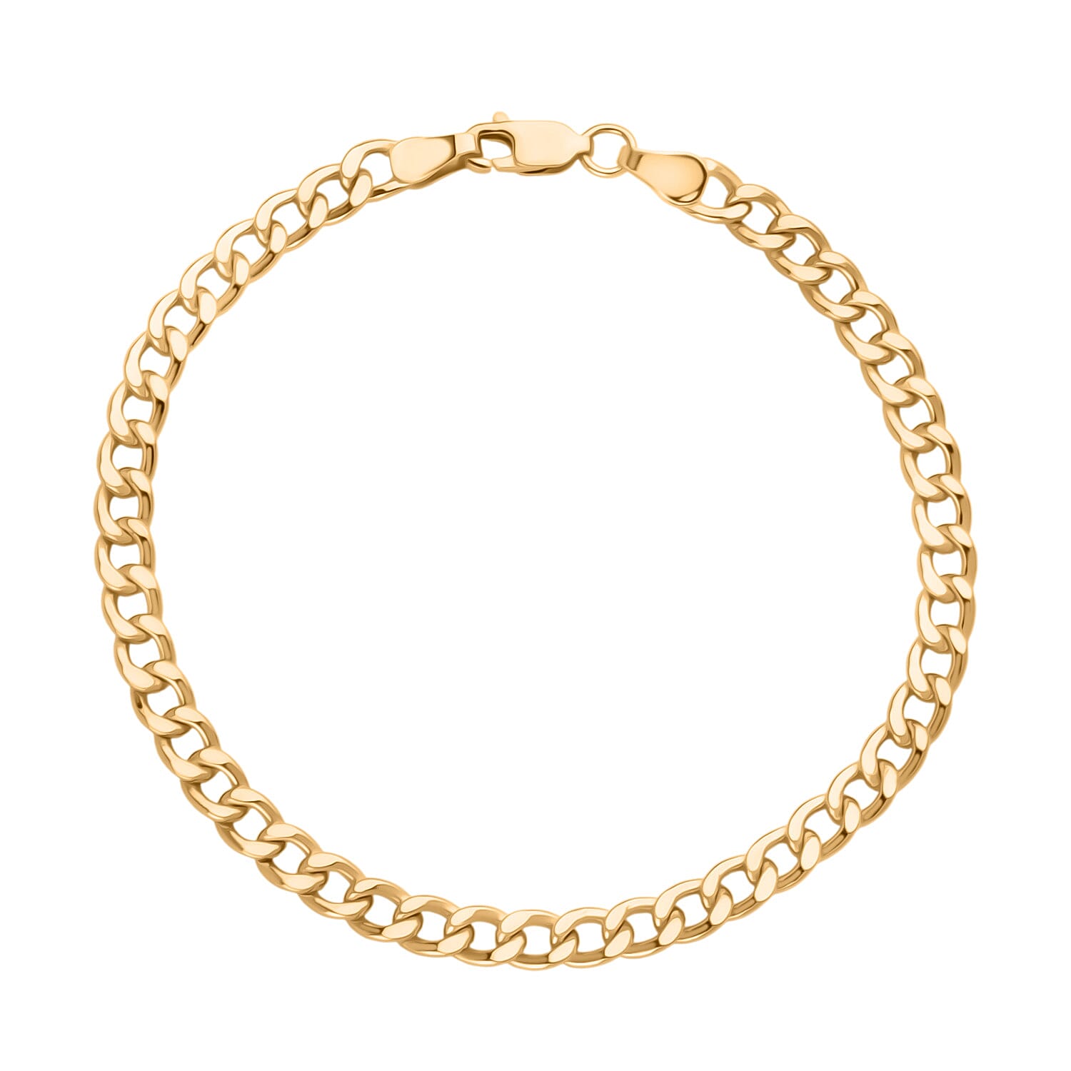 9K Yellow Gold 4.6MM Flat Curb Bracelet with Lobster Clasp 7.5 Inch 8416856 0