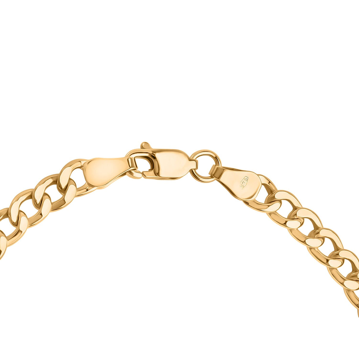 9K Yellow Gold 4.6MM Flat Curb Bracelet with Lobster Clasp 7.5 Inch 8416856 3