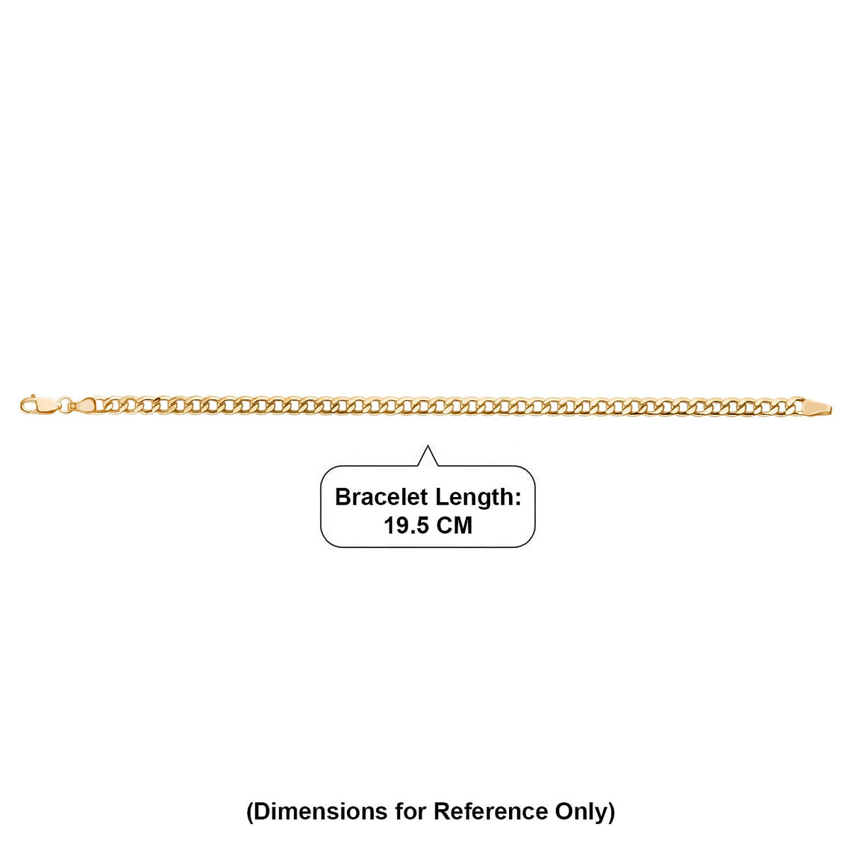 9K Yellow Gold 4.6MM Flat Curb Bracelet with Lobster Clasp 7.5 Inch 8416856 4