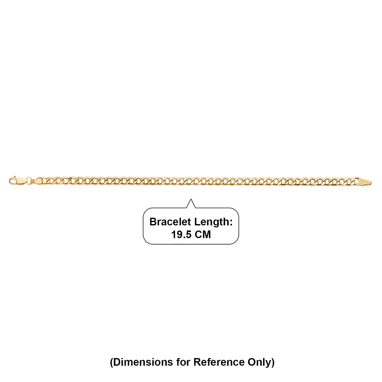 9K Yellow Gold 4.6MM Flat Curb Bracelet with Lobster Clasp 7.5 Inch 8416856 4