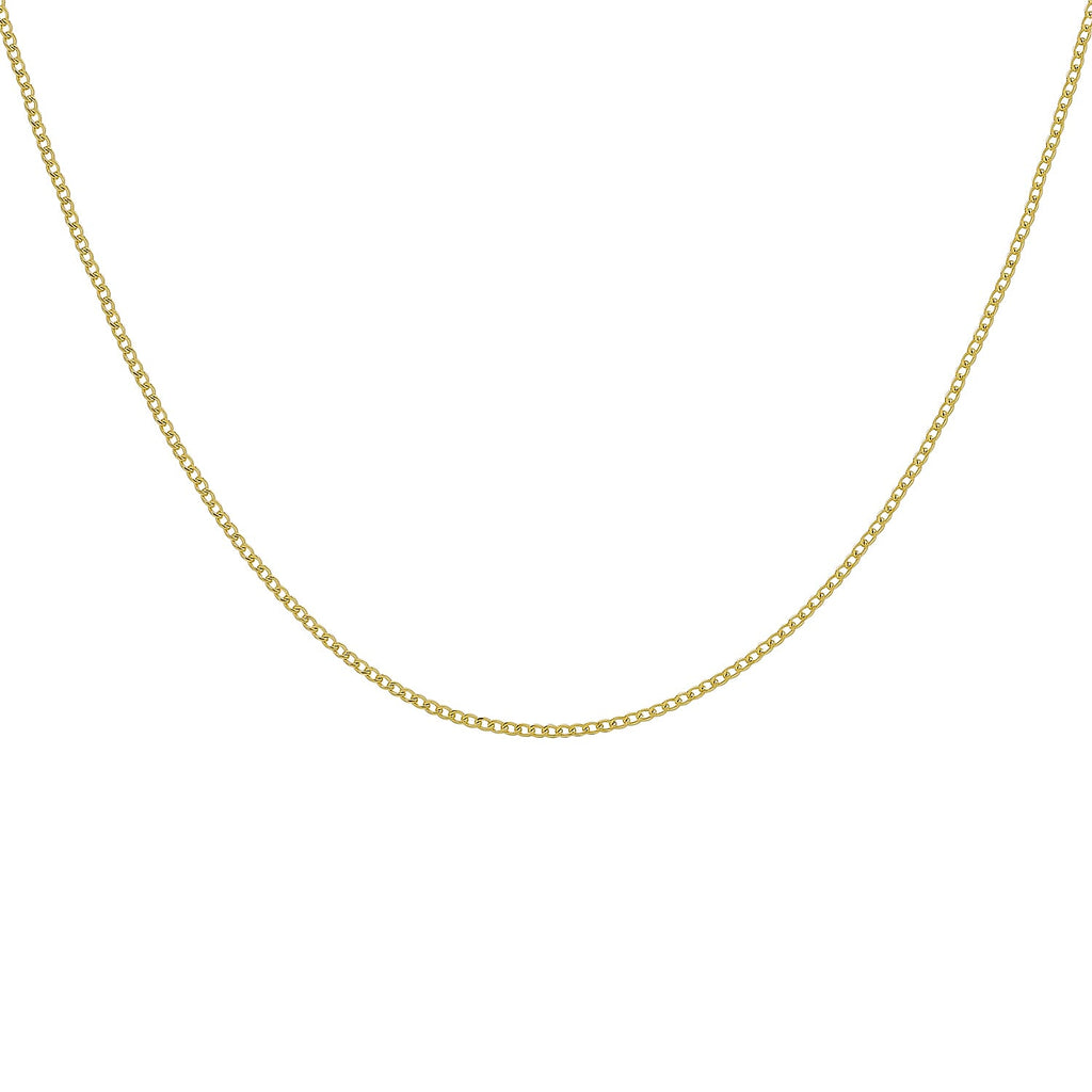 9K Yellow Gold Flat Curb Chain 16 Inch