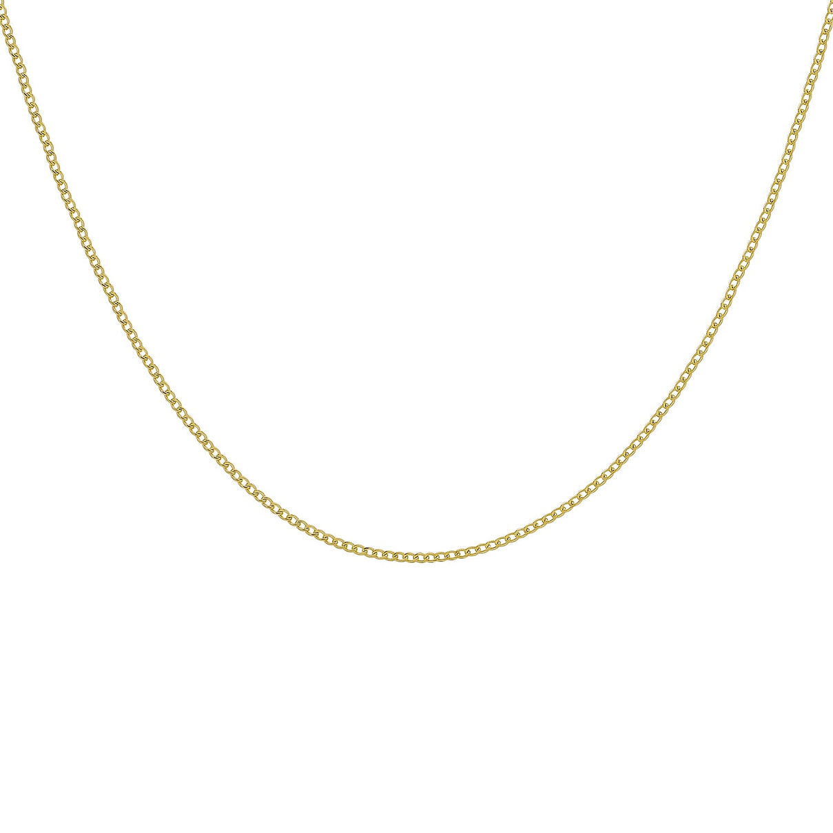 9K Yellow Gold Flat Curb Chain 16 Inch 7190358 1
