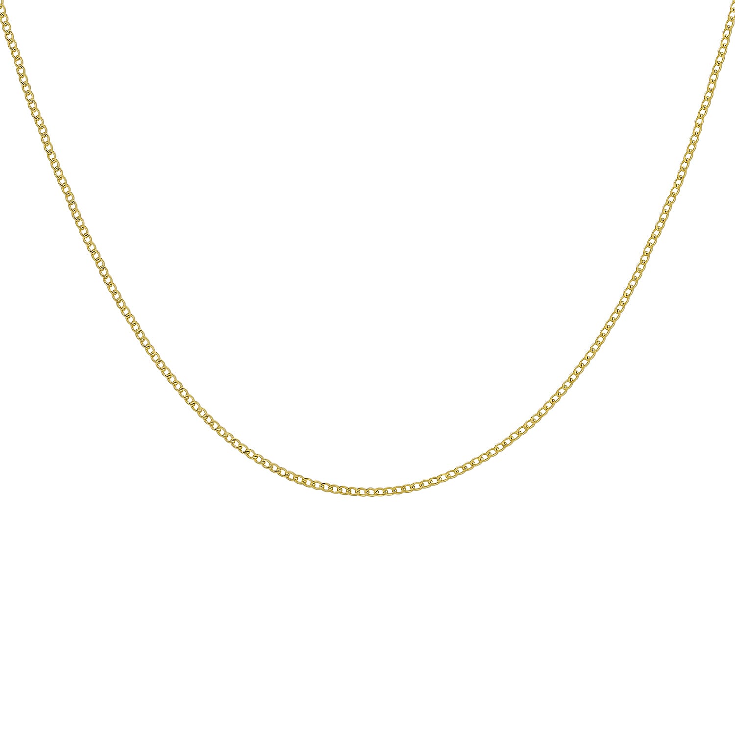 9K Yellow Gold Flat Curb Chain 16 Inch 7190358 1