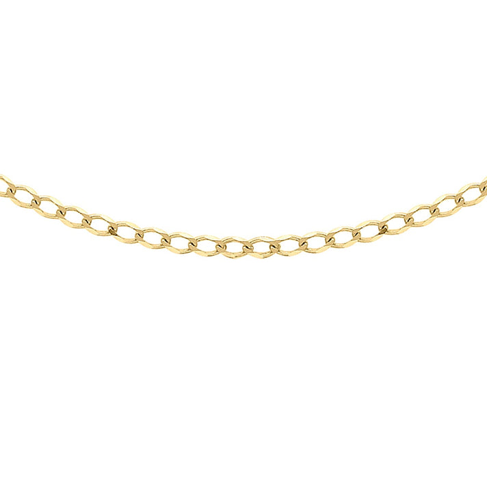 9K Yellow Gold Flat Curb Chain 16 Inch 7190382 1