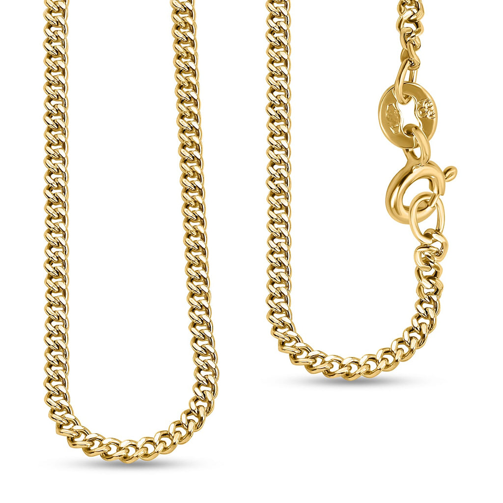 One Time Close Out Hatton Garden Deal- 9K Yellow Gold Curb (Size 18) Necklace