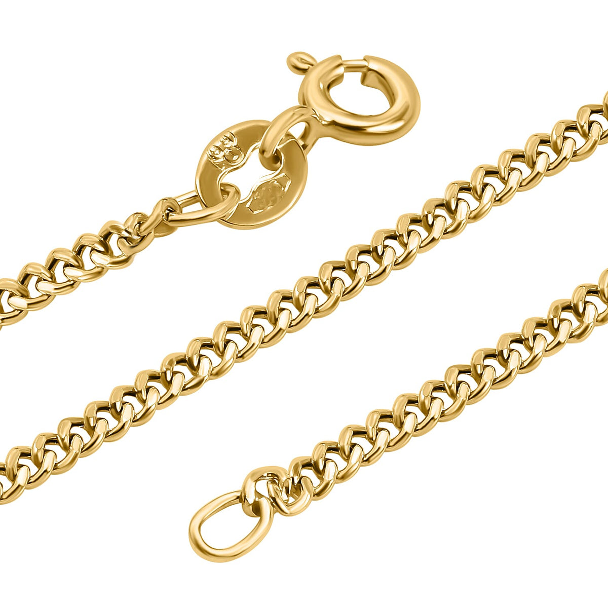 9K Yellow Gold Flat Curb Chain 18 Inch 7190360 2
