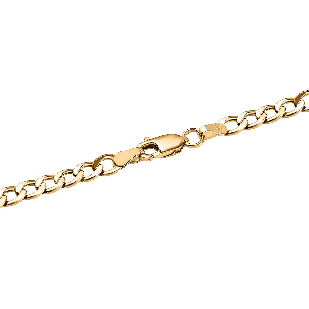 Hatton Garden Close Out Deal - 9K Yellow Gold Flat Curb Chain (Size - 18)