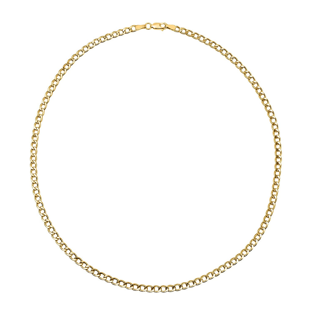 9K Yellow Gold Flat Curb Chain (Size - 18), Gold Wt. 3.8 Gms