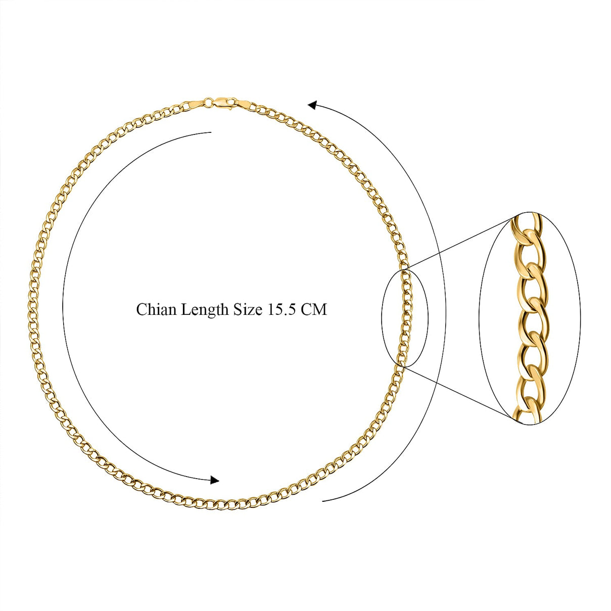 9K Yellow Gold Flat Curb Chain (Size - 18), Gold Wt. 3.8 Gms 7751586 7