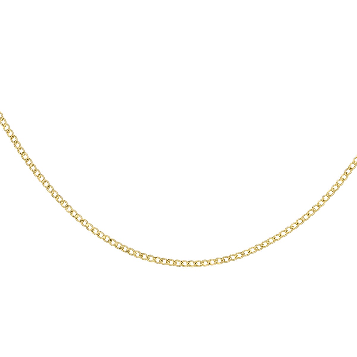 9K Yellow Gold Flat Curb Chain (Size - 18) With Spring Ring Clasp 3593190 1