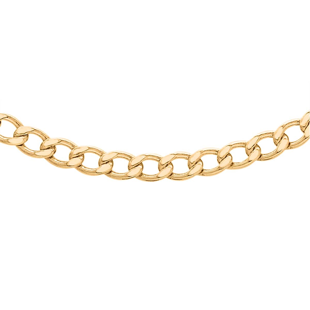 9K Yellow Gold Flat Curb Chain (Size - 18) with Lobster Clasp, Gold Wt. 3.80 Gms. 8055291 1