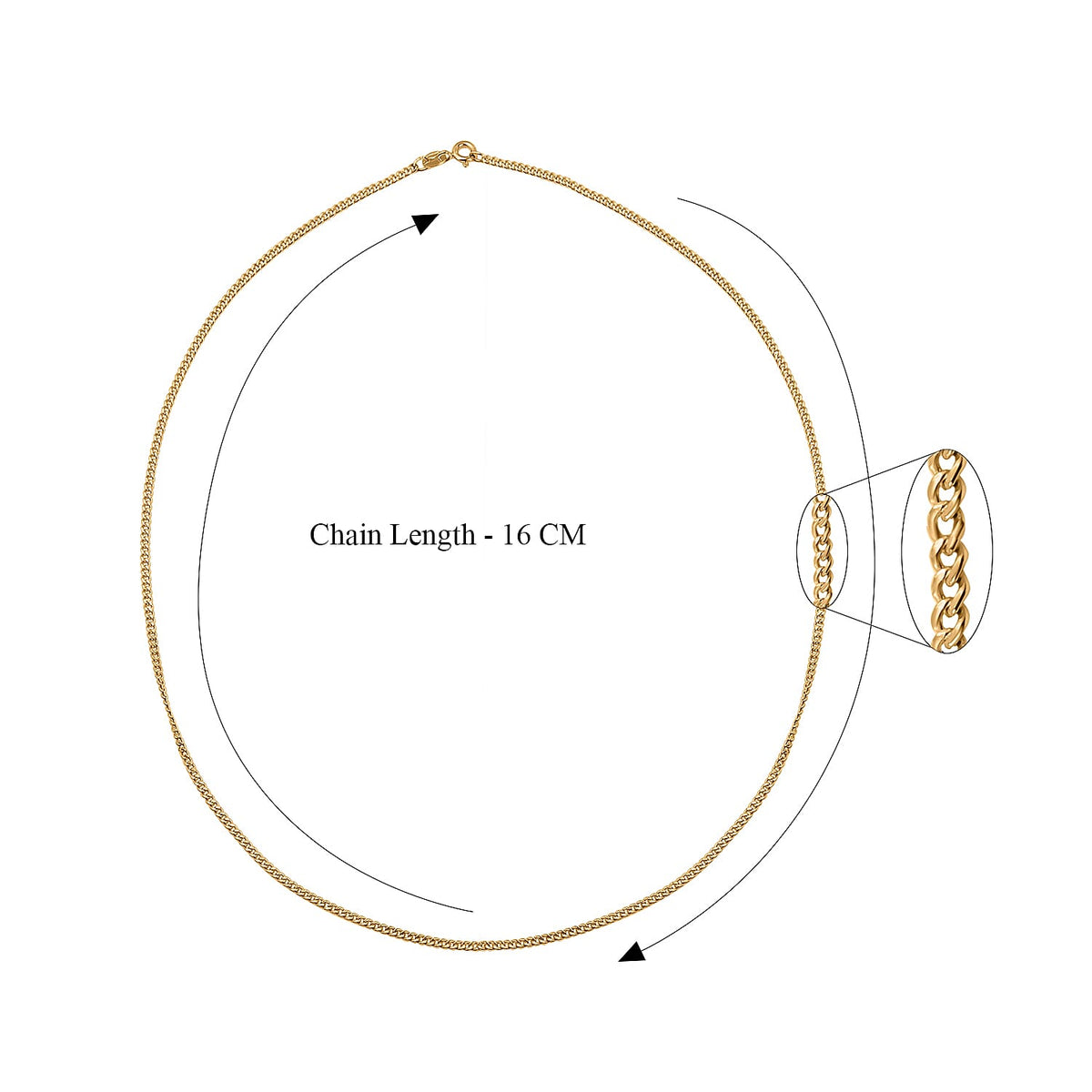 9K Yellow Gold 1.75 MM Curb Chain With Spring Ring Clasp 18 Inch Diamond Cut 7628388 4
