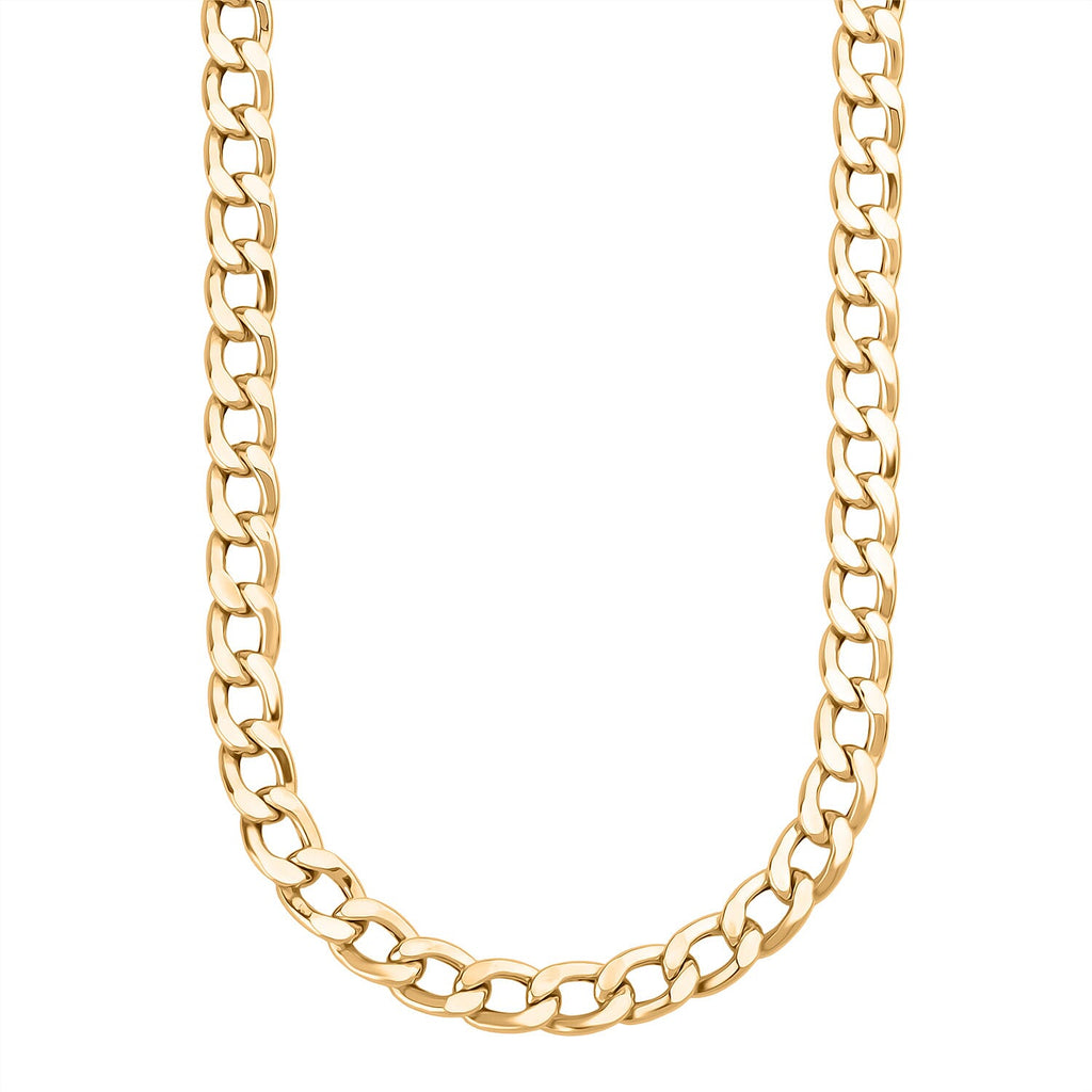 9K Yellow Gold Flat Curb Chain (size - 24) with Lobster Clasp, Gold Wt. 13.8 Gms.
