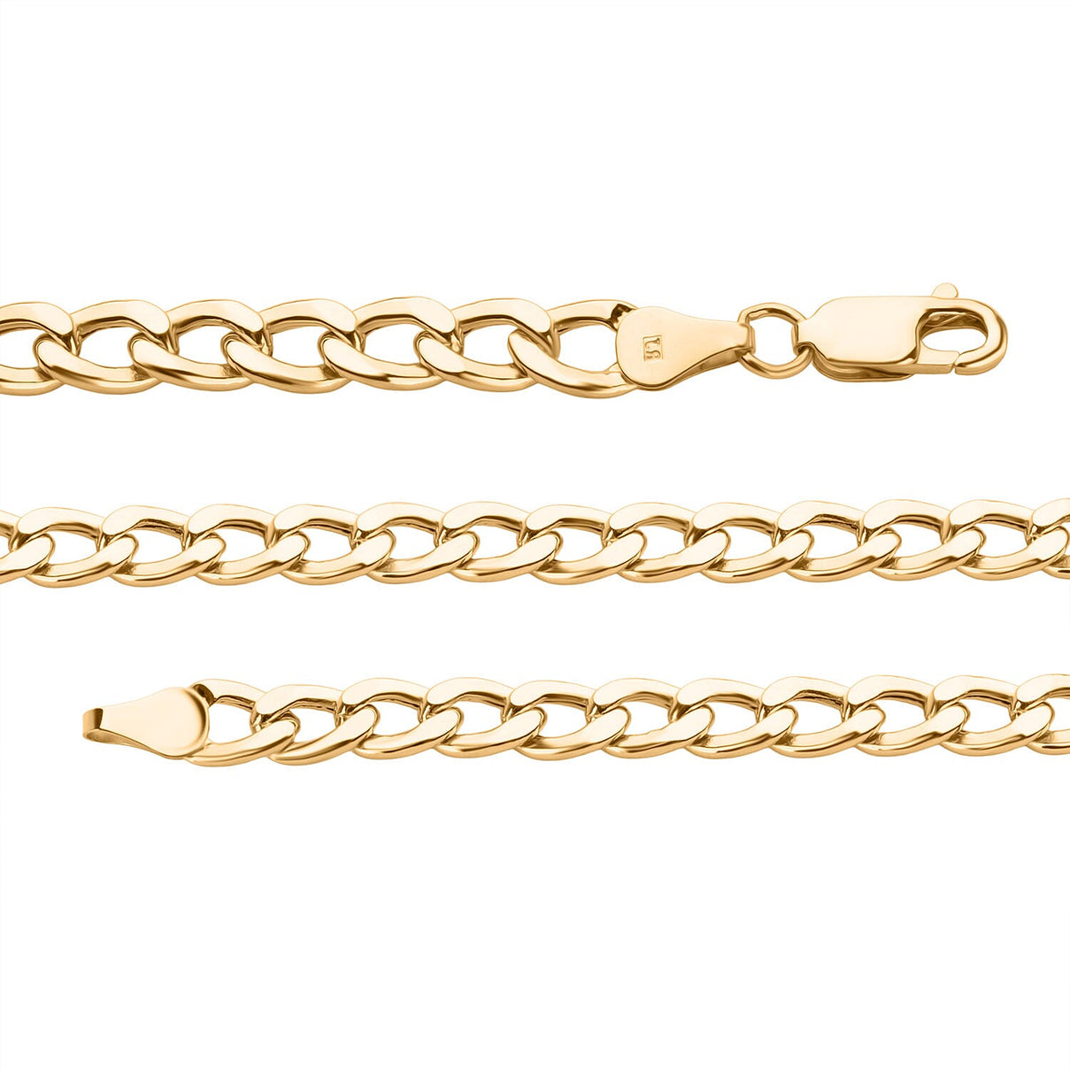 9K Yellow Gold 5.5MM Flat Curb Chain with Lobster Clasp 24 Inch 8416678 4