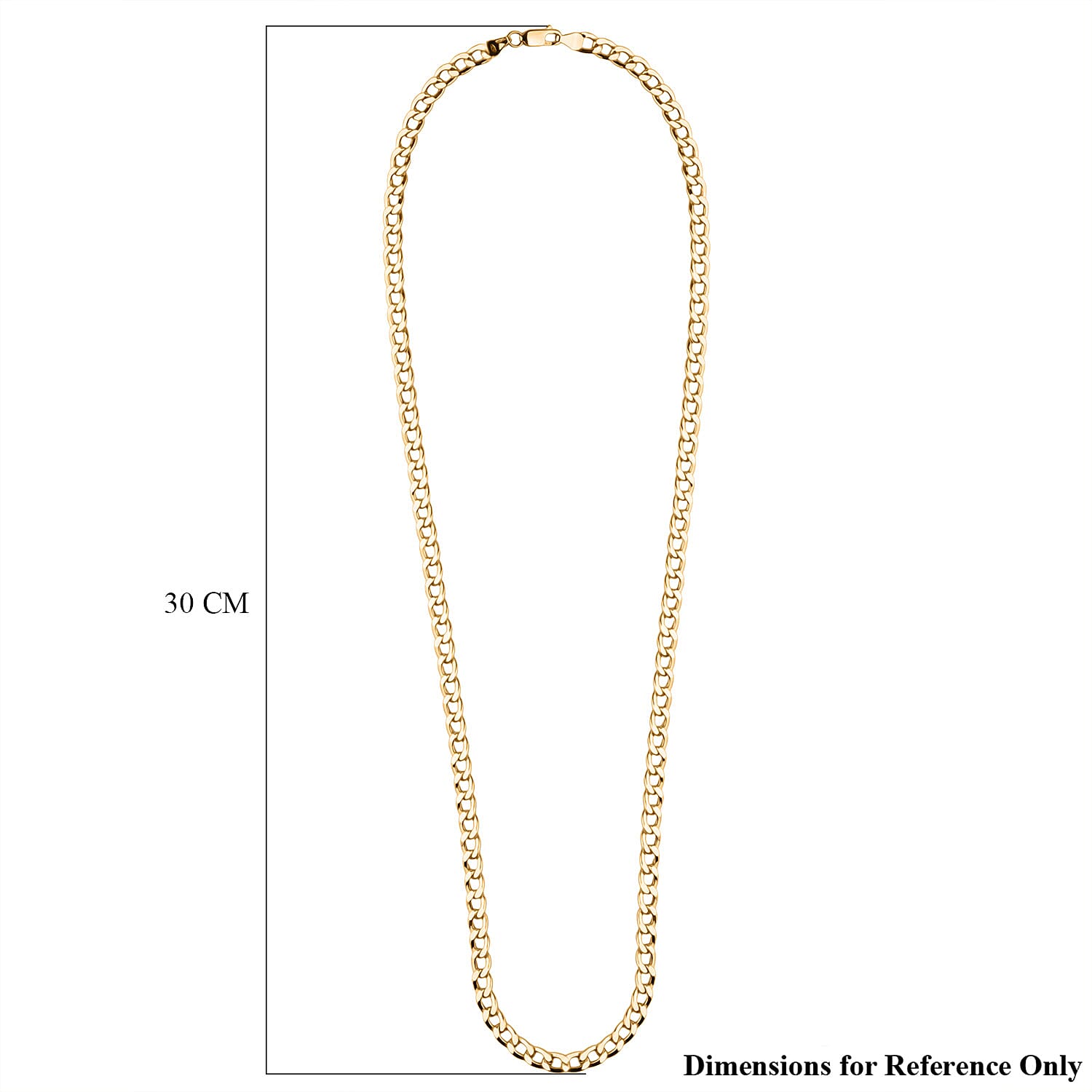 9K Yellow Gold 5.5MM Flat Curb Chain with Lobster Clasp 24 Inch 8416678 5