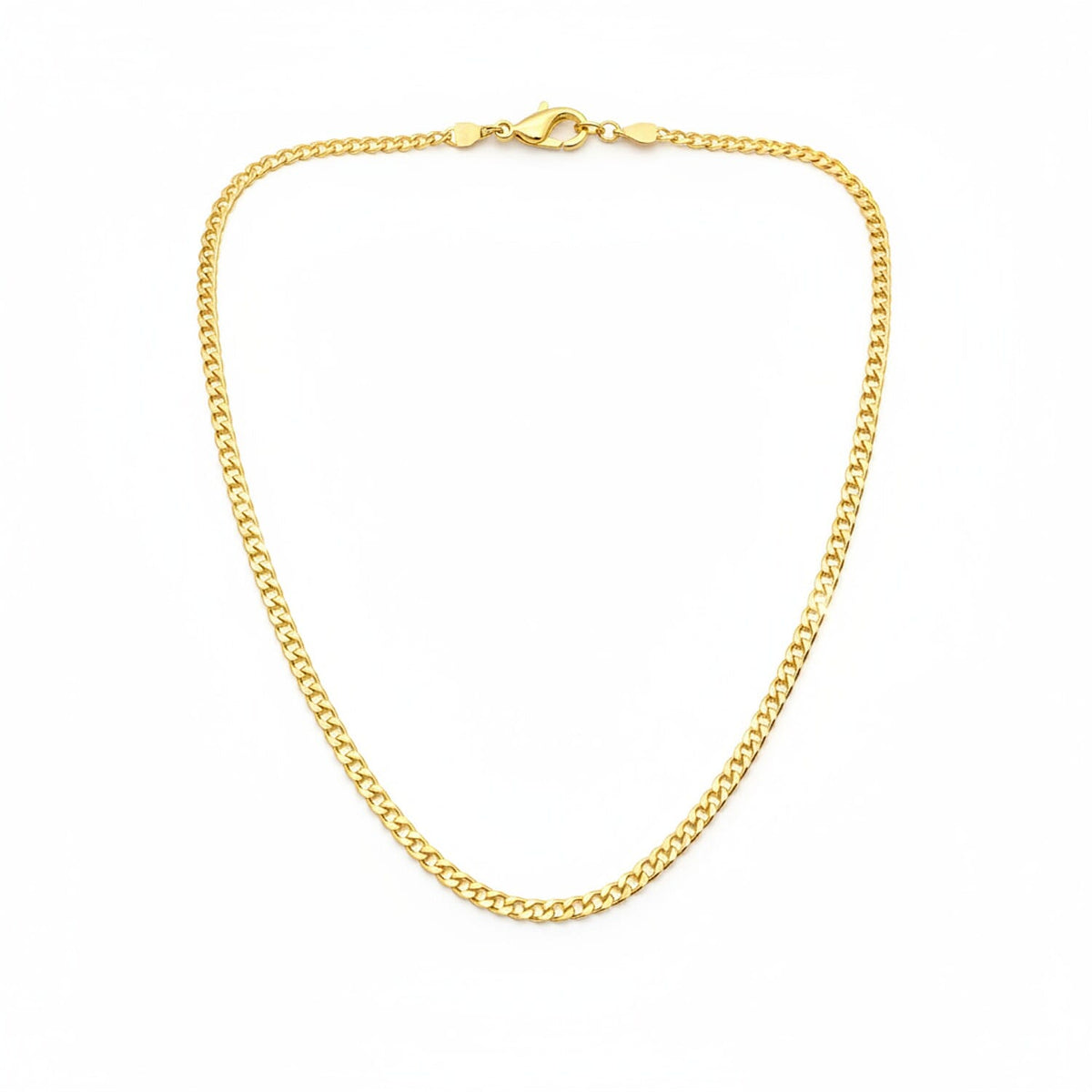 9K Yellow Gold 3.1MM Flat Curb Necklace with Lobster Clasp 20 Inch 4.73g 8416790 0