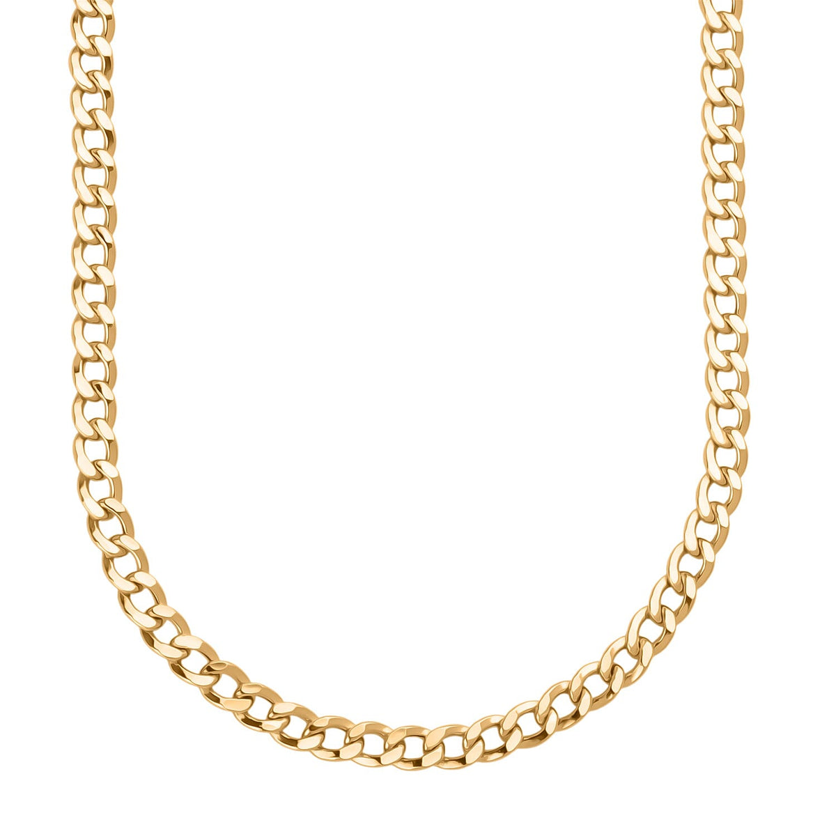 9K Yellow Gold 4MM Flat Curb Necklace with Lobster Clasp 24 Inch 8.54g 8416855 3