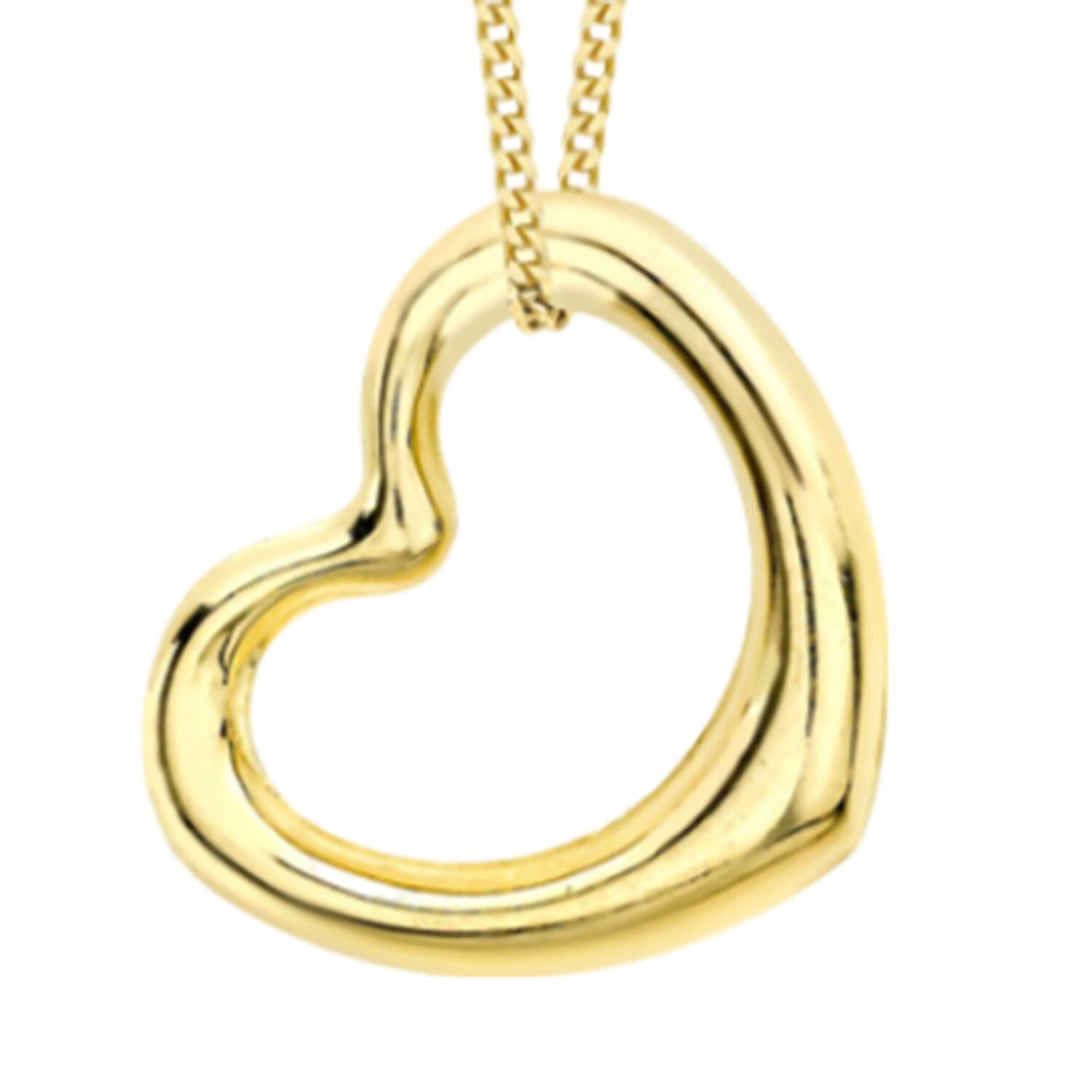 One Time Deal - 9K Yellow Gold Floating Heart Pendant 8021768 0