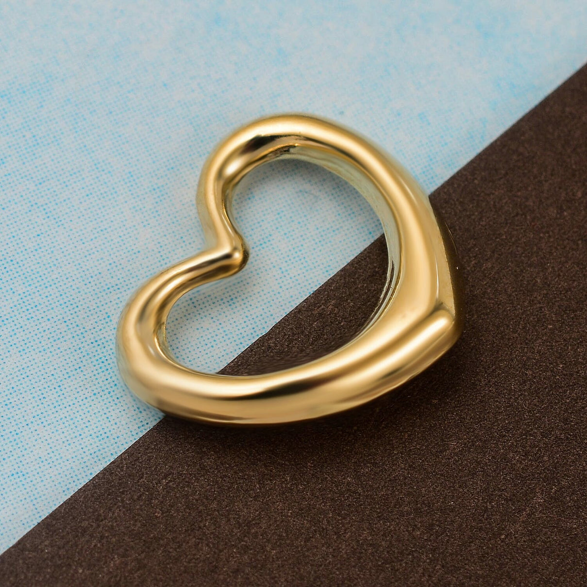 9K Yellow Gold Floating Heart Pendant 7682466 1