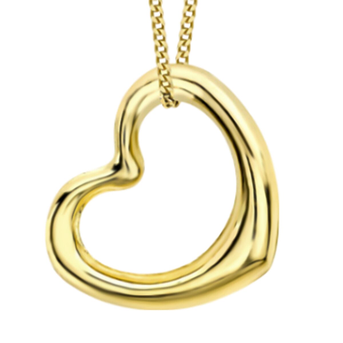 9K Yellow Gold Floating Heart Pendant 7737129 0