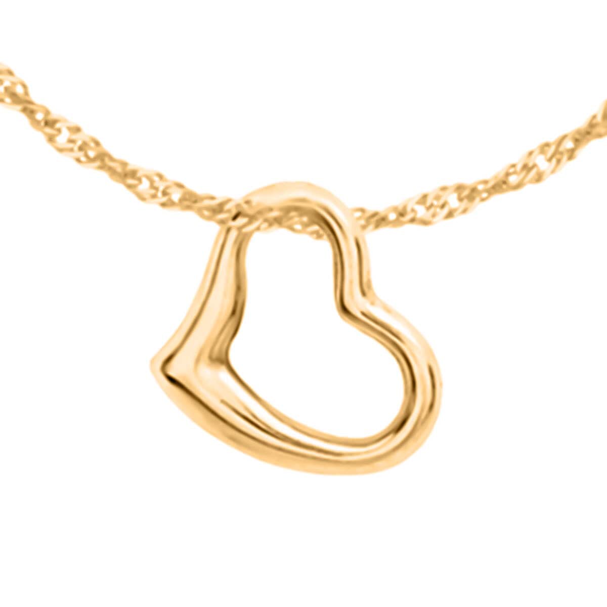 9K Yellow Gold Floating Heart Pendant 8055207 0