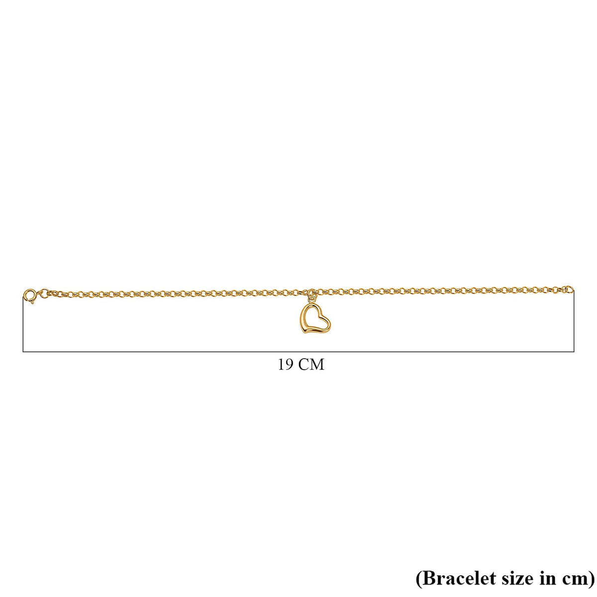 Hatton Garden Closeout - 9K Yellow Gold Floating Open Heart Charm Bracelet (Size - 7.25) 7670218 4