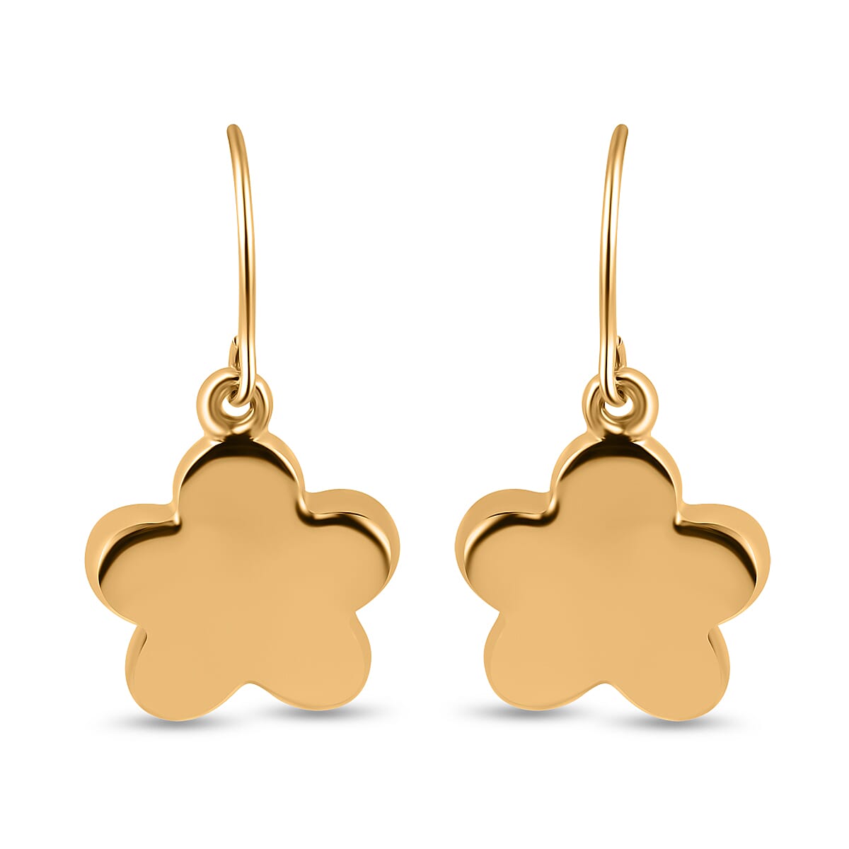 9K Yellow Gold Floral Drop Earrings 7674413 0