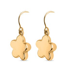 9K Yellow Gold Floral Drop Earrings
