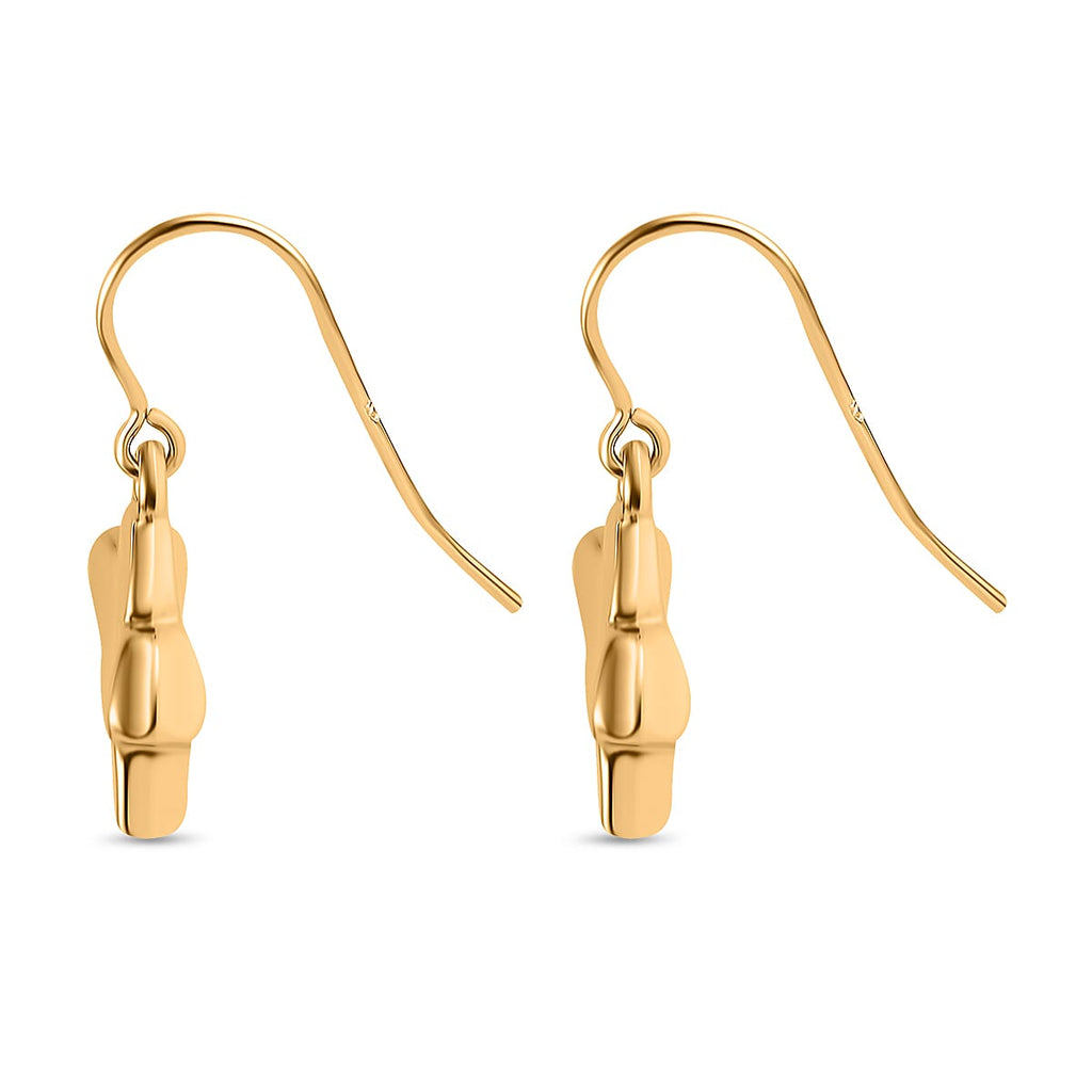9K Yellow Gold Floral Drop Earrings