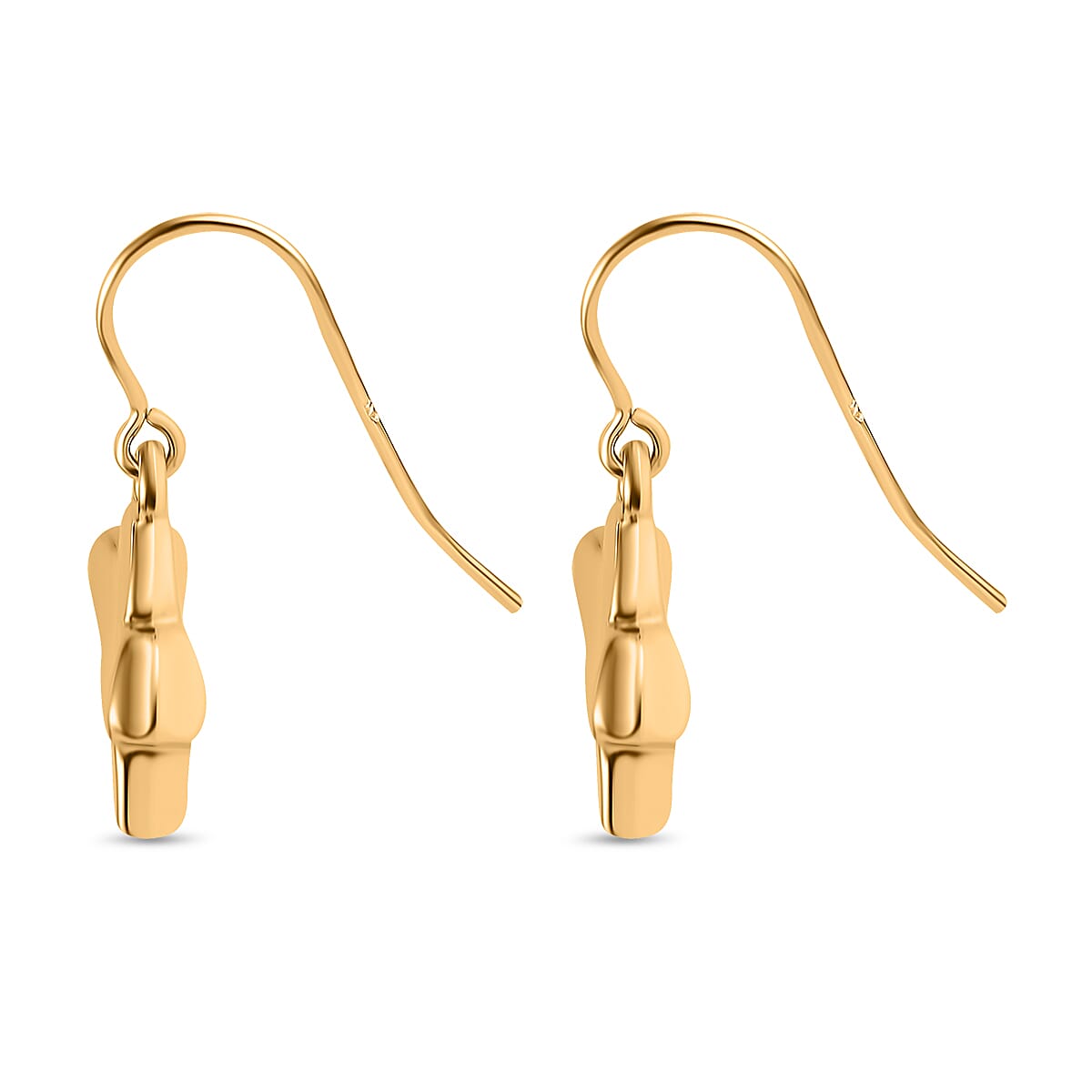 9K Yellow Gold Floral Drop Earrings 7674413 4