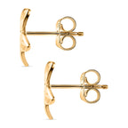 Vicenza Exclusive - 9K Yellow Gold Floral Stud Earrings