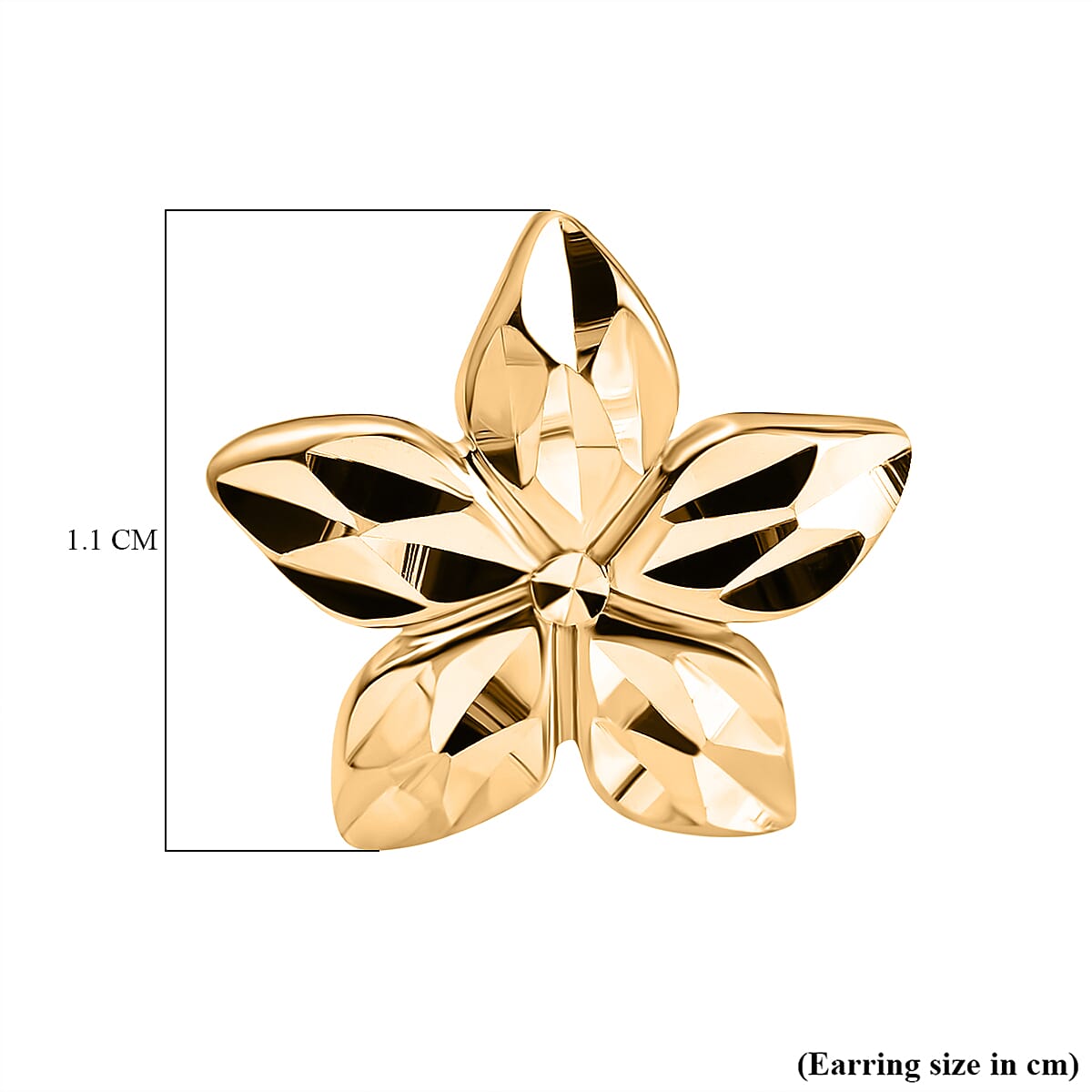 9K Yellow Gold Floral Stud Earrings 7674414 4