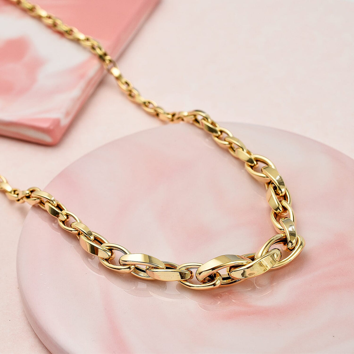 Maestro Collection - 9K Yellow Gold Graduated Oval Necklace (Size - 20), Gold Wt. 6.98 Gms 7570621 1