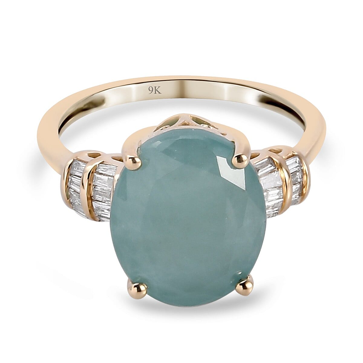 9K Yellow Gold Grandidierite and Diamond Ring 5.15 Ct. 3775688 0