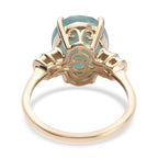 9K Yellow Gold Grandidierite and Diamond Ring 5.15 Ct.