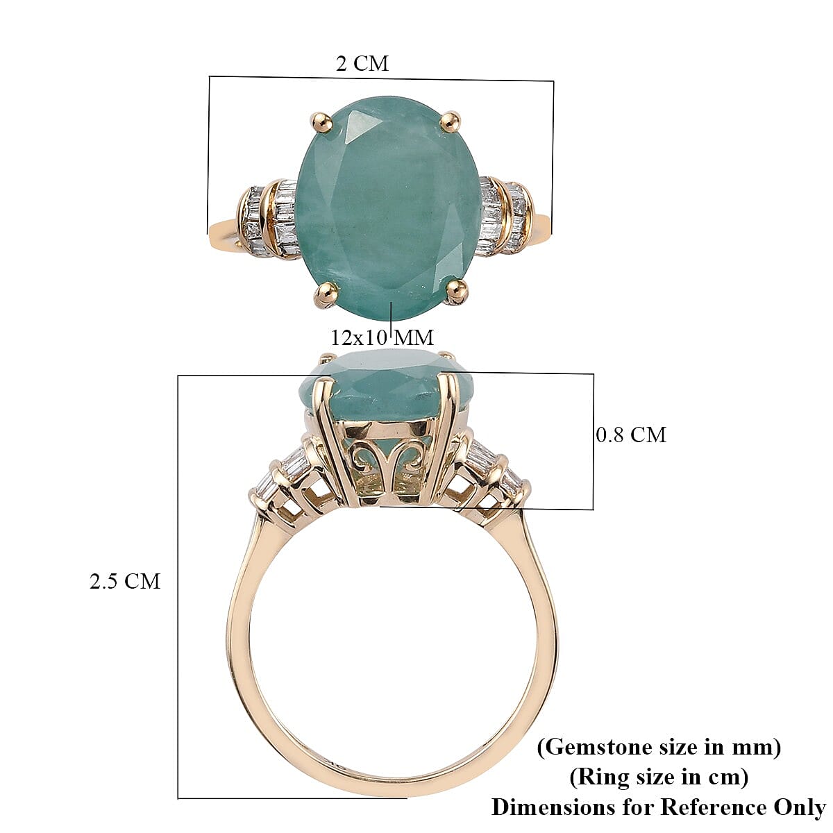 9K Yellow Gold Grandidierite and Diamond Ring 5.15 Ct. 3775688 6