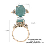 9K Yellow Gold Grandidierite and Diamond Ring 5.15 Ct.