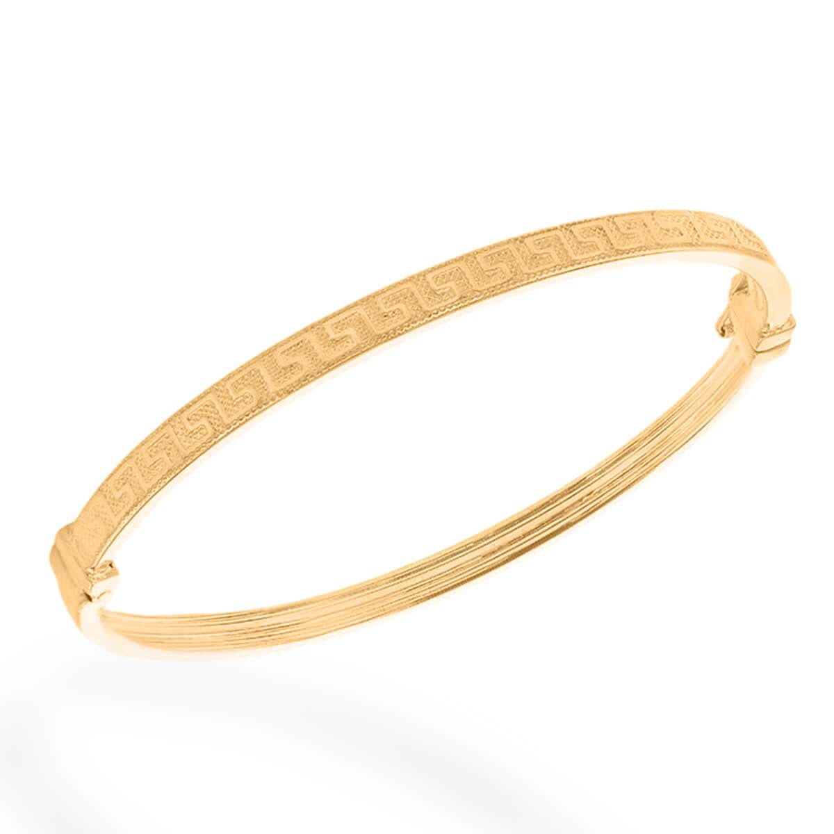 9K Yellow Gold Greek Key Bangle (Size - 7), Gold Wt. 3.40 Gms. 8055253 0