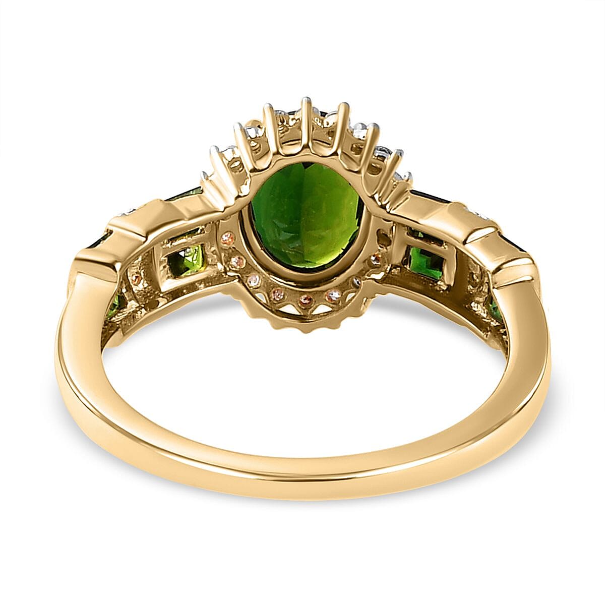 9K Yellow Gold Green Tourmaline and Diamond Ring 1.71 Ct. 7074159 5