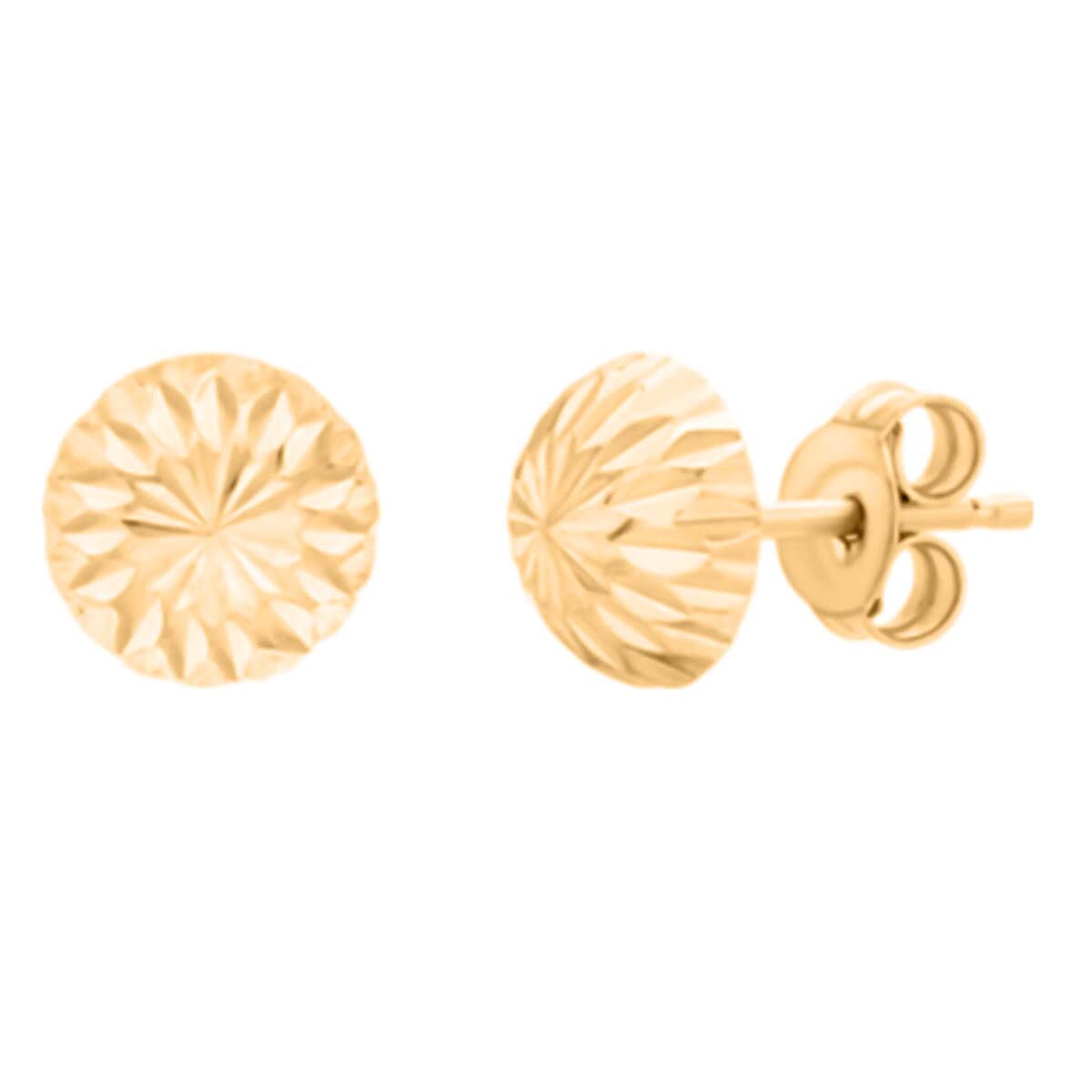 9K Yellow Gold Half-Ball Earrings with Push Back 8055231 0