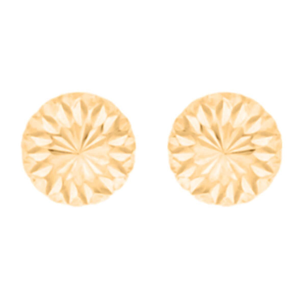 9K Yellow Gold Half-Ball Earrings with Push Back