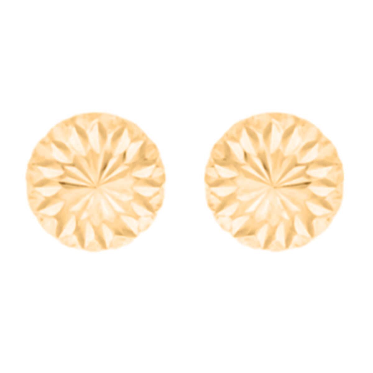 9K Yellow Gold Half-Ball Earrings with Push Back 8055231 1