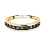 9K Yellow Gold Indicolite Half Eternity Ring 1.08 Ct.